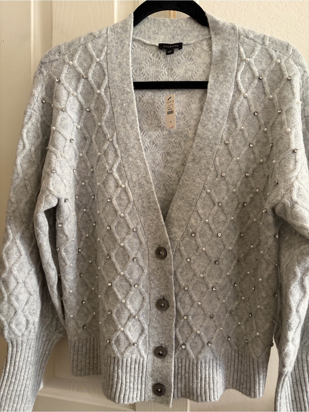 Talbots Light Gray Knit Women's Cardigan